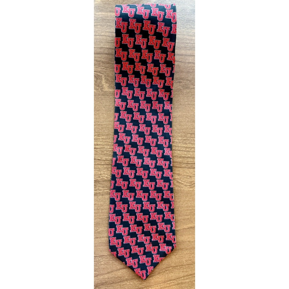 Ralph Martin And Co. 2003 Universities Of Kansas KU Silk Neck Tie Vintage Red